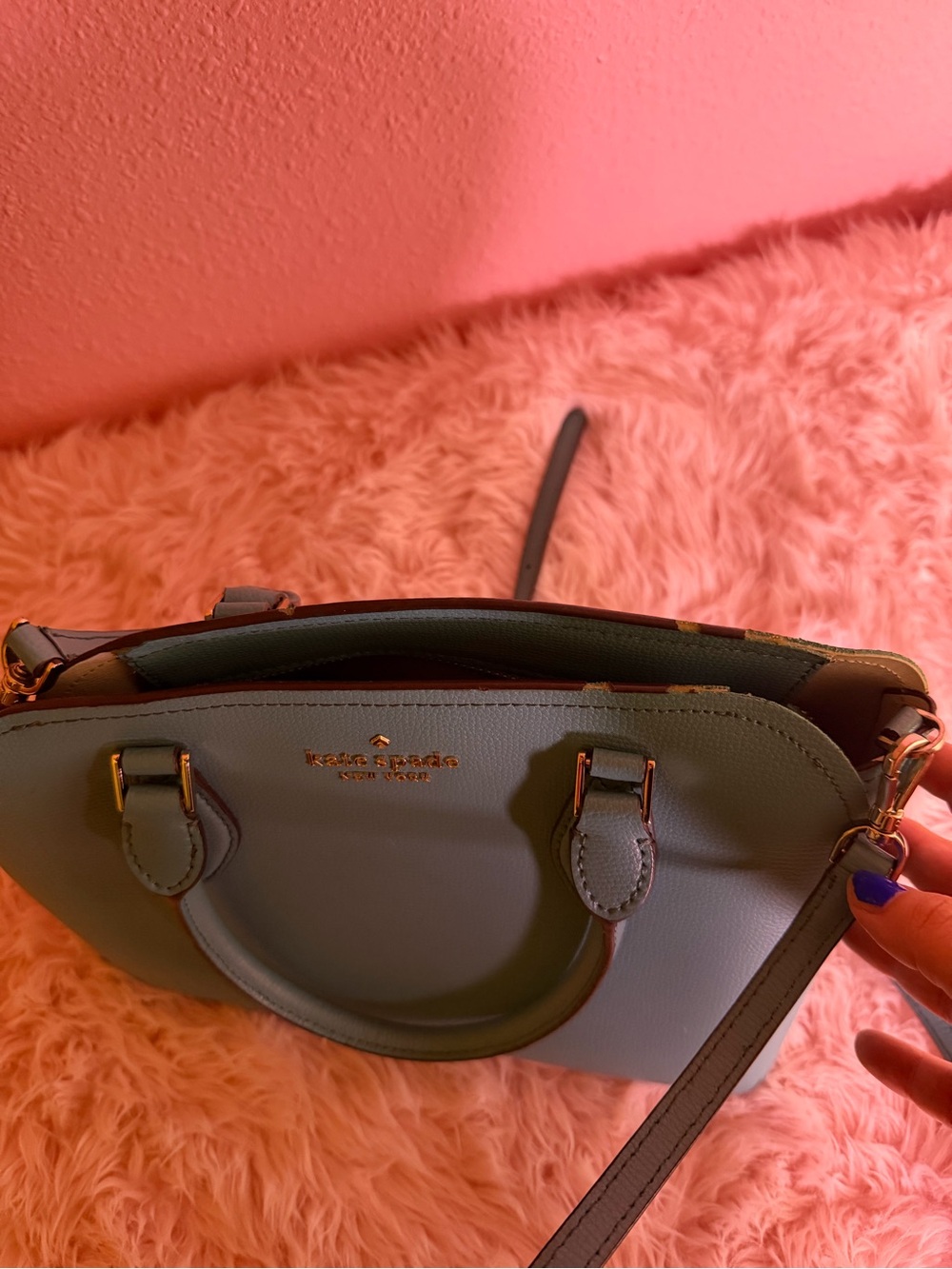 kate spade teal crossbody bag/hand bag - Picture 3 of 4